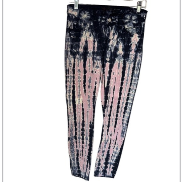 Guess tie dye skinny jeans Brittney Skinny ankle denim boho hippie size 27 - Picture 1 of 5